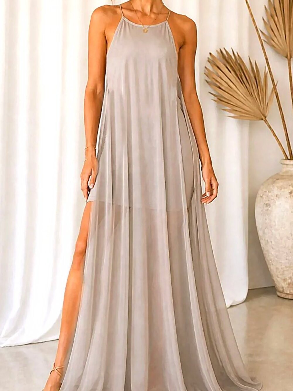 Show Me Your Mumu Maxi Dress Bridesmaid Gown Size 4 Gray Wedding Prom Formal